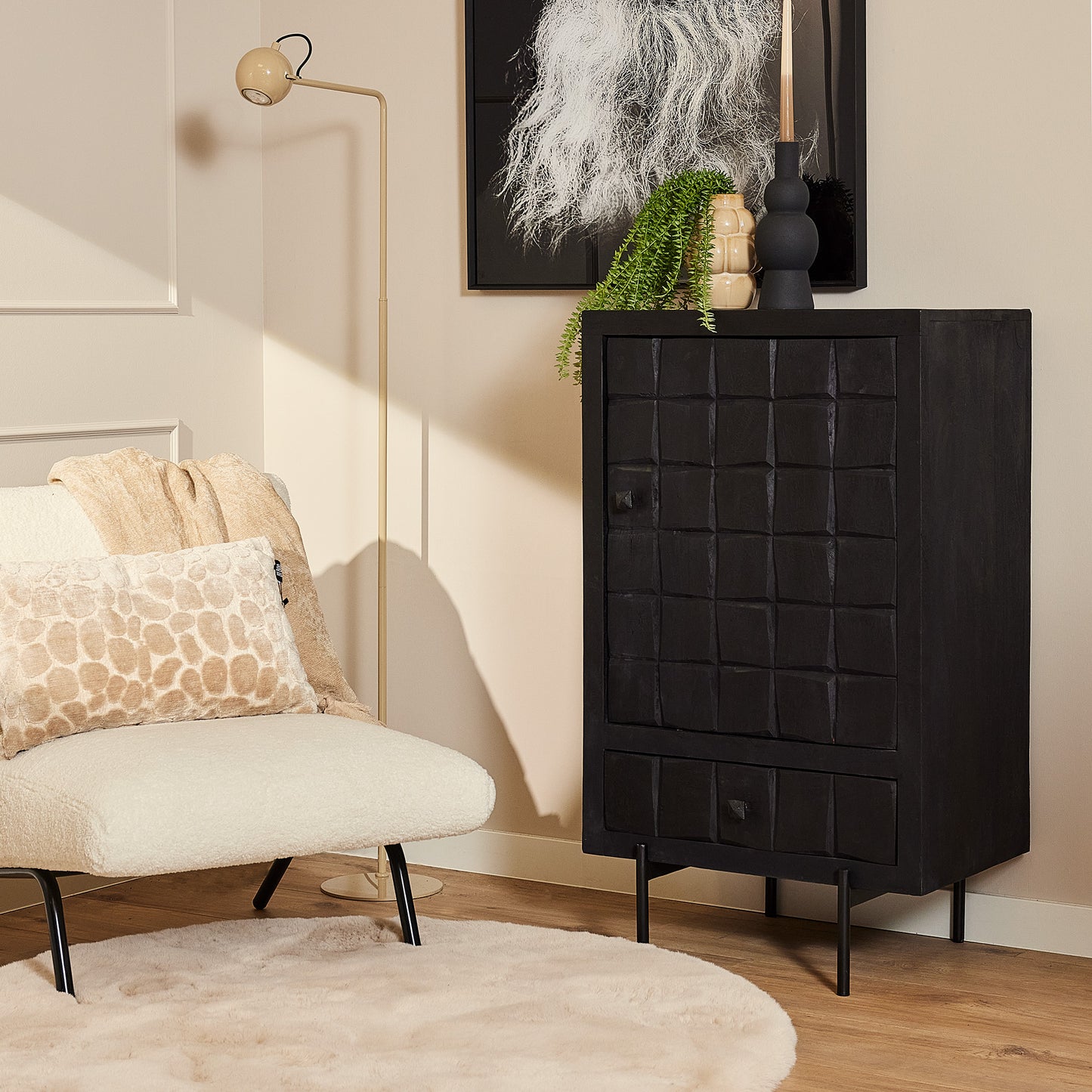Cabinet cupboard Brandy Black | 60 cm