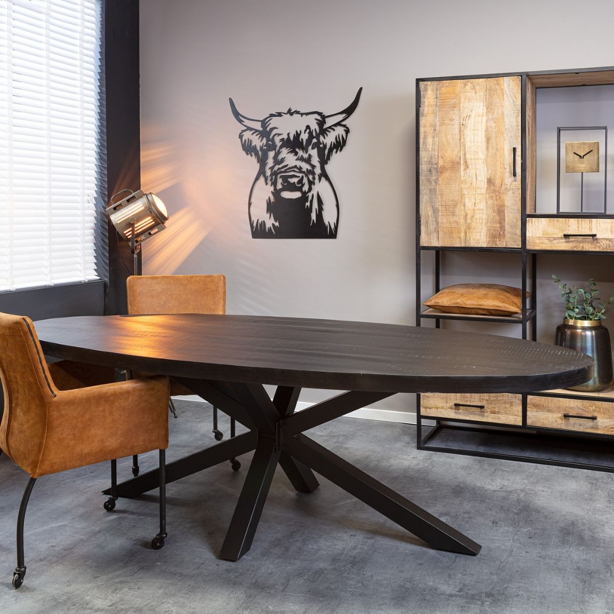 Eettafel Denver Black | 300 cm | Ovaal