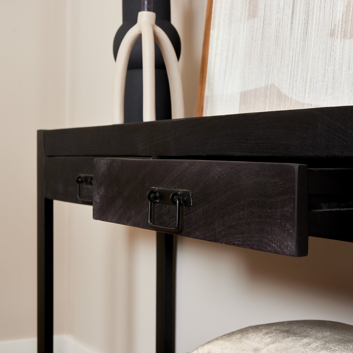 Table d'appoint Boaz Noir | 120 cm