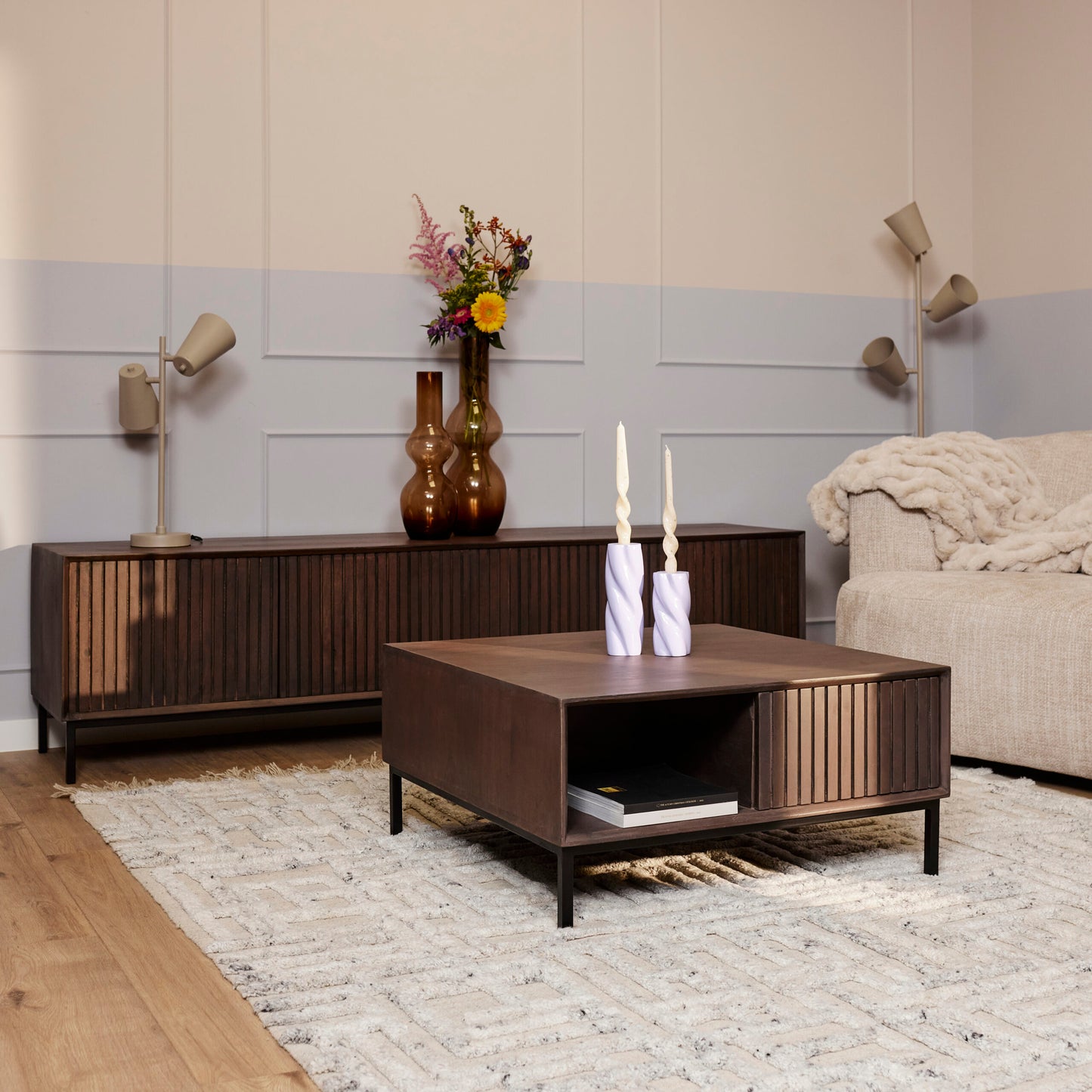 Salontafel Madison Walnut | 80 cm | Vierkant