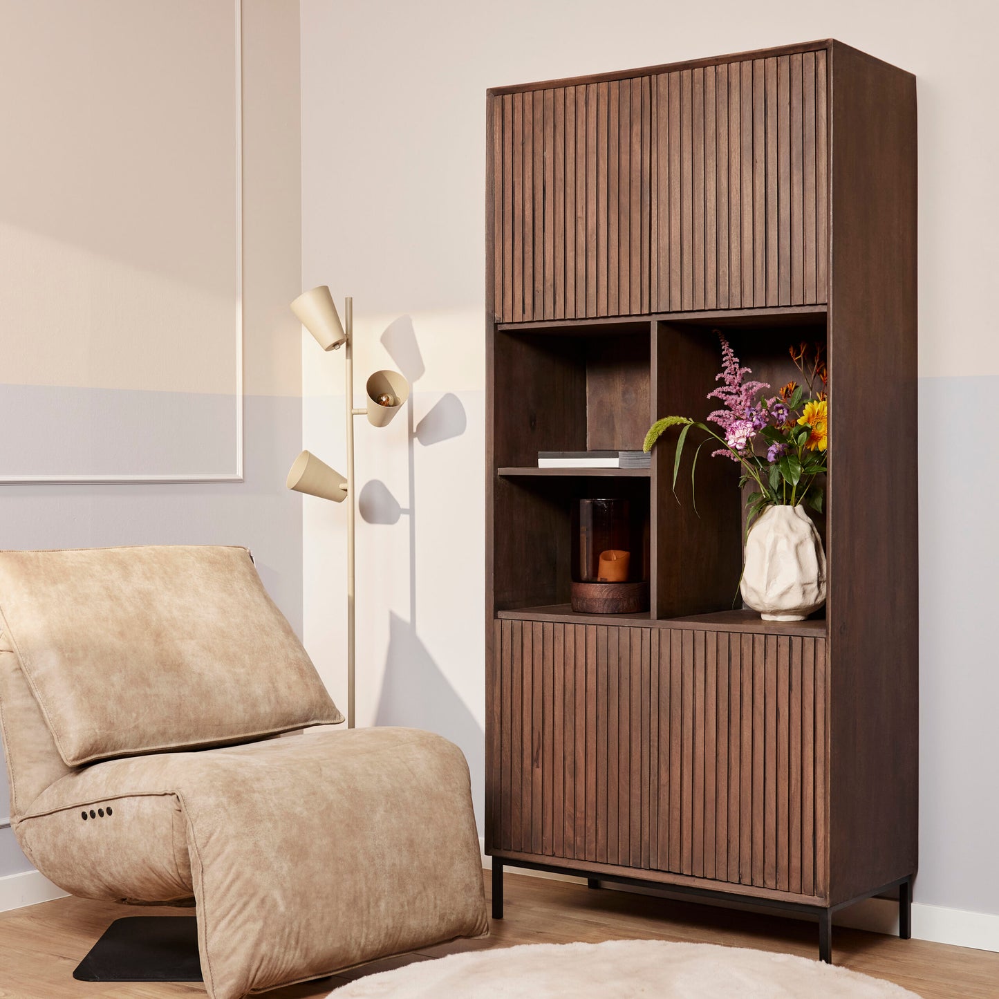 Madison Walnut Shelving Unit | 90 cm