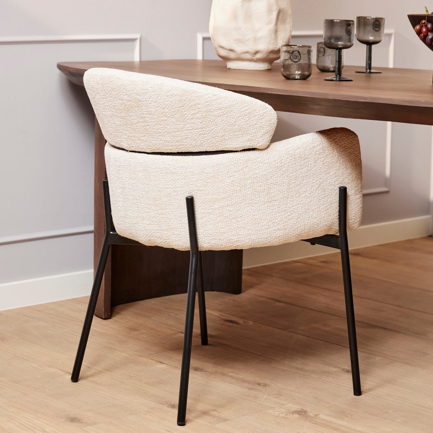 Dining chair Otis | White | With armrest