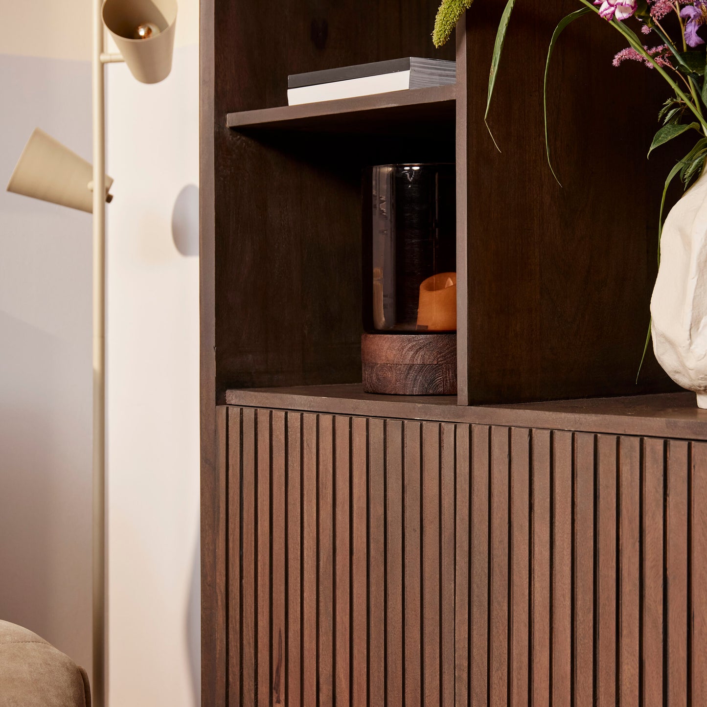 Madison Walnut Shelving Unit | 90 cm