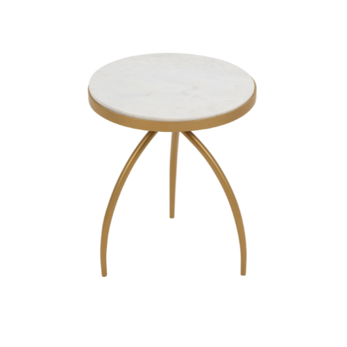 Bijzettafel Kay White marble | 40 cm