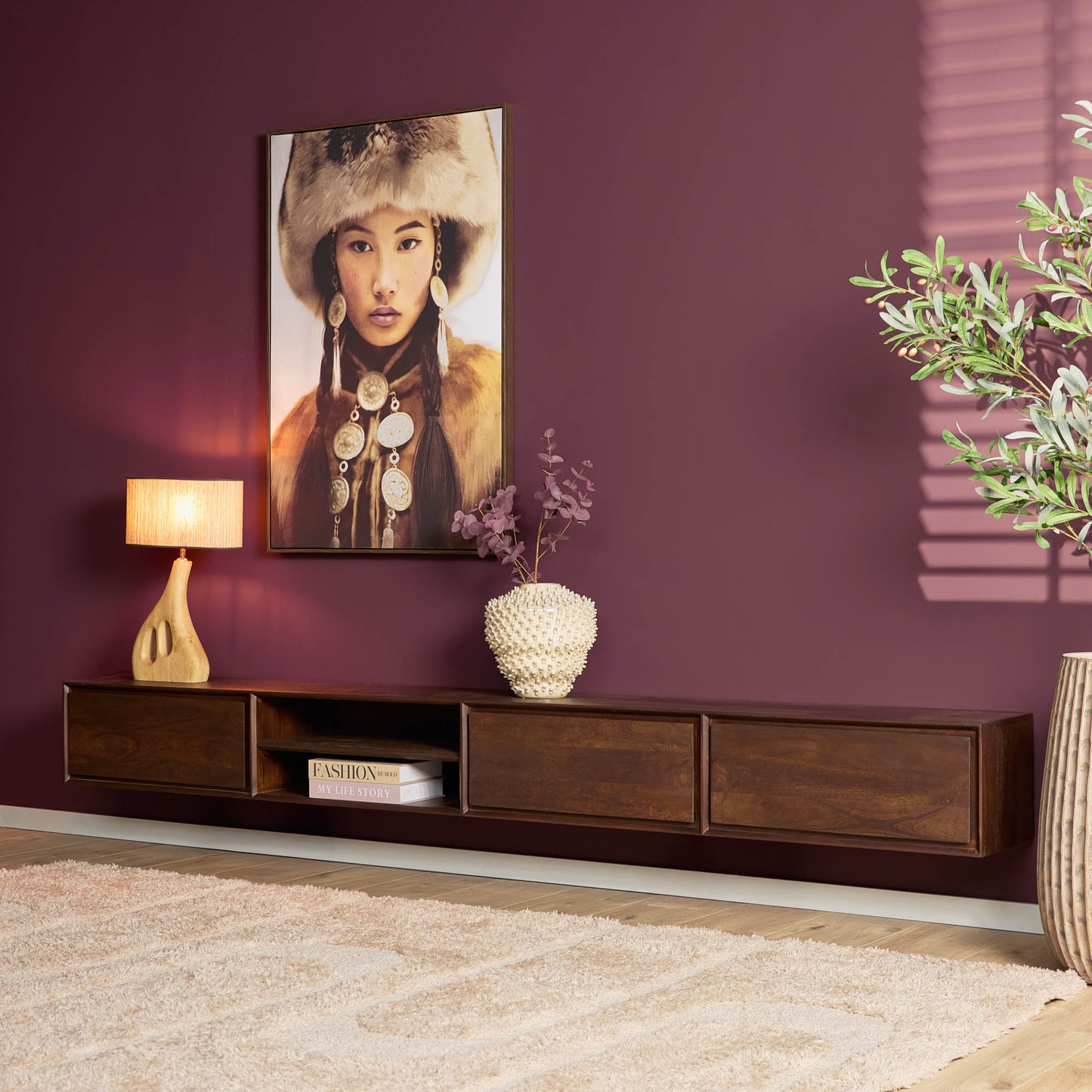 Zwevend tv-meubel Ambiance Brown | 280 cm