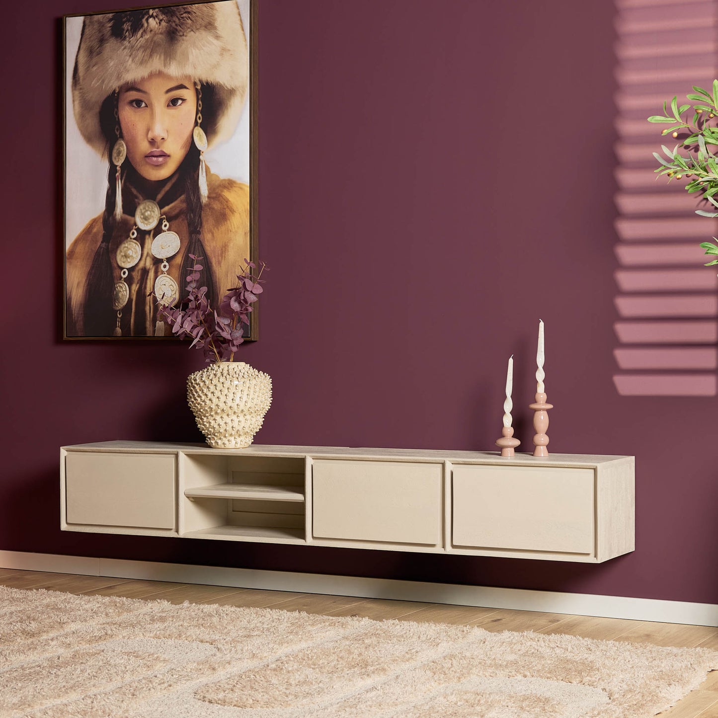 Zwevend tv-meubel Ambiance Sand | 200 cm