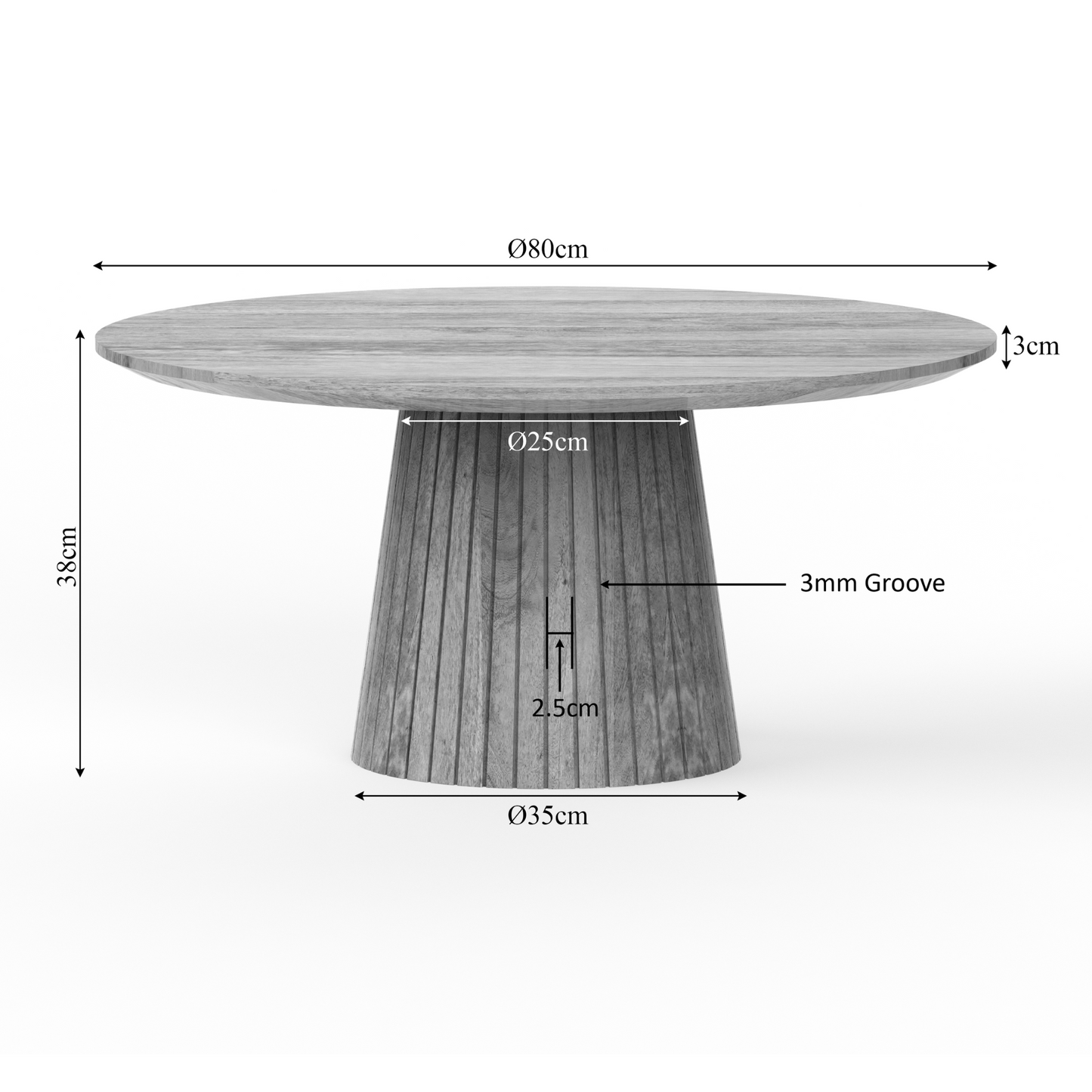 Salontafel Solana | 80 cm | Taupe