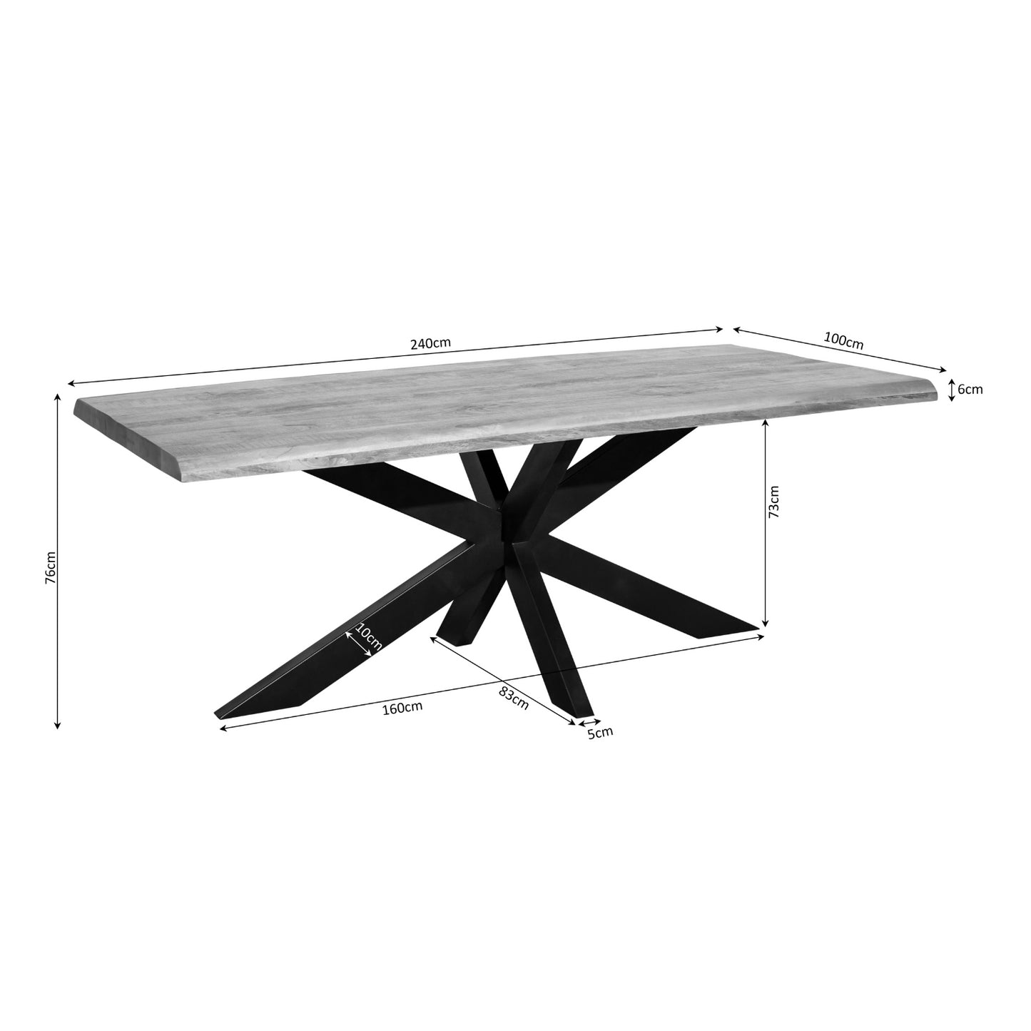 Boomstamtafel Denver | 240 cm