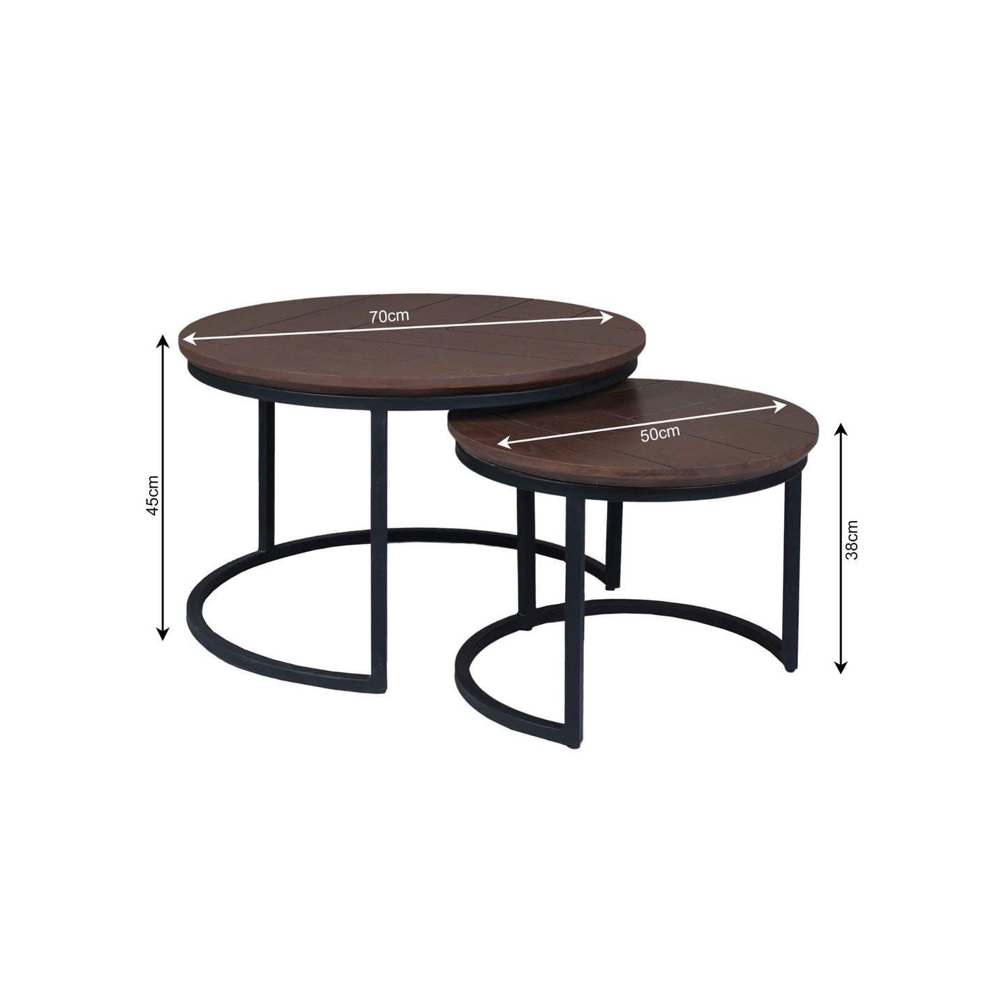 Salontafel Otik Walnoot Eiken | 70 cm | set van 2