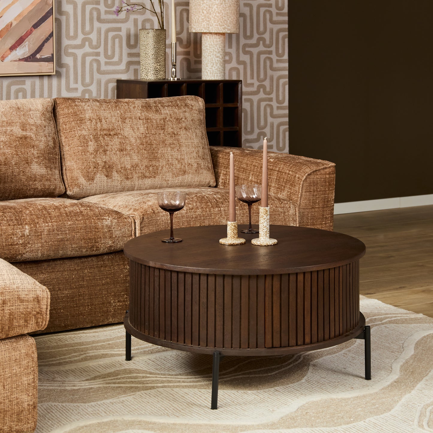 Salontafel Madison Bruin | 80 cm | Rond