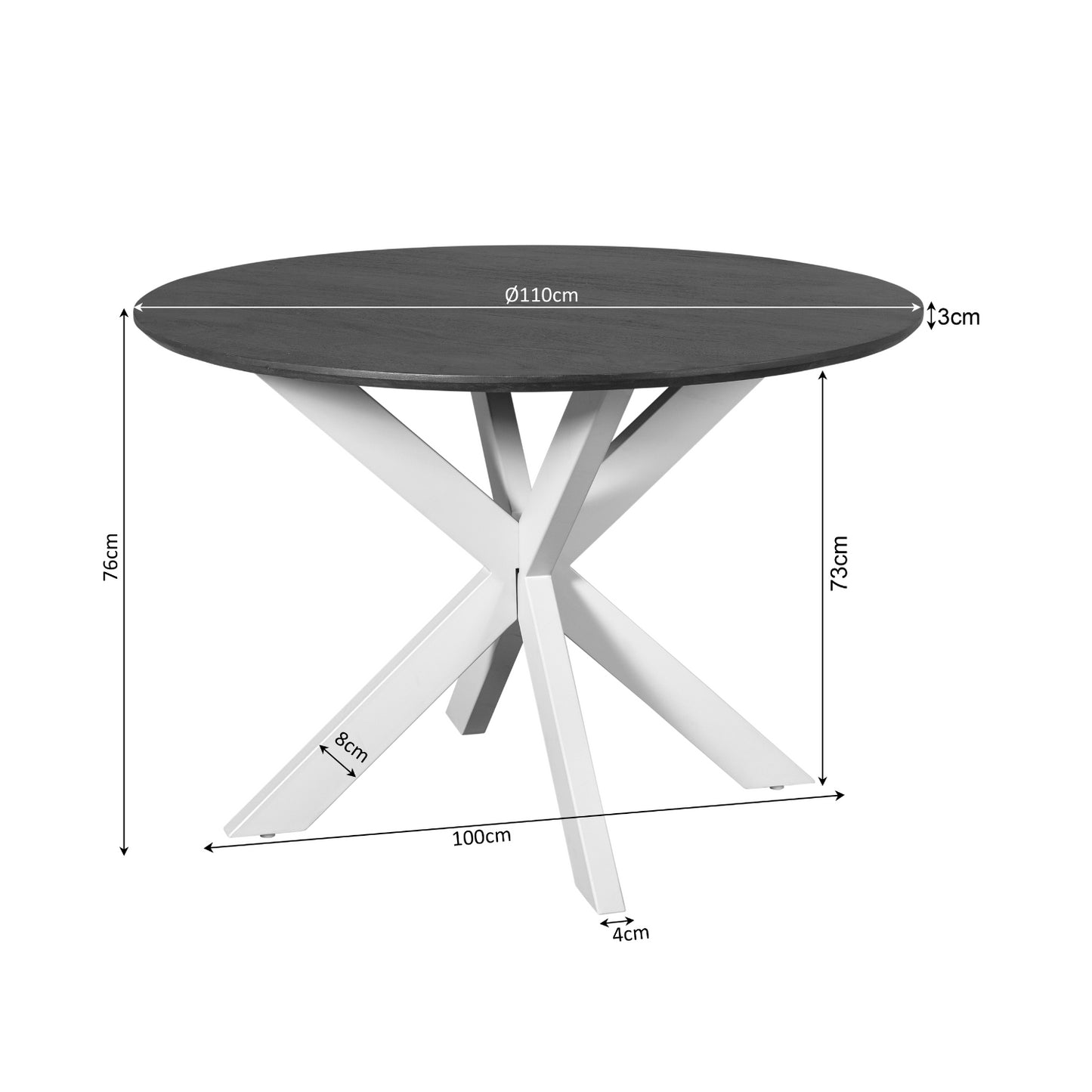 Eettafel Madison Natuurlijk | 110 cm