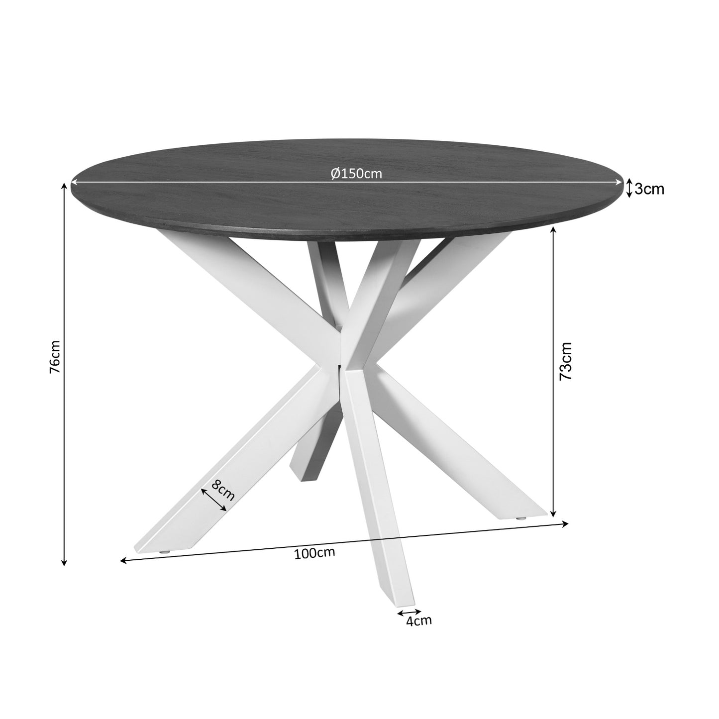Eettafel Madison Natuurlijk | 150 cm
