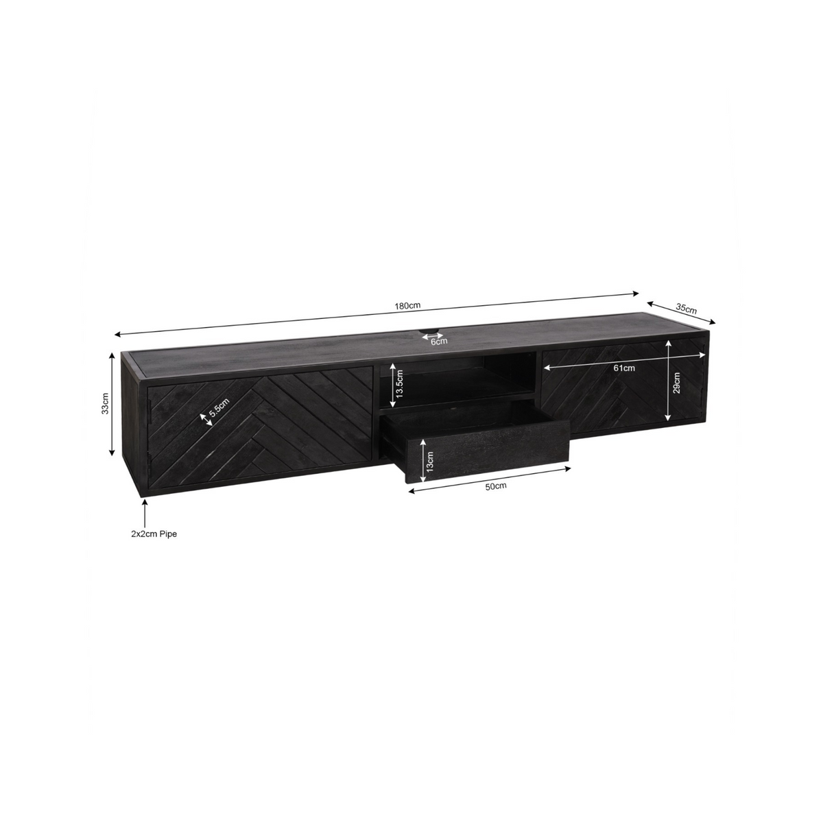 Zwevend tv-meubel New York | 180 cm