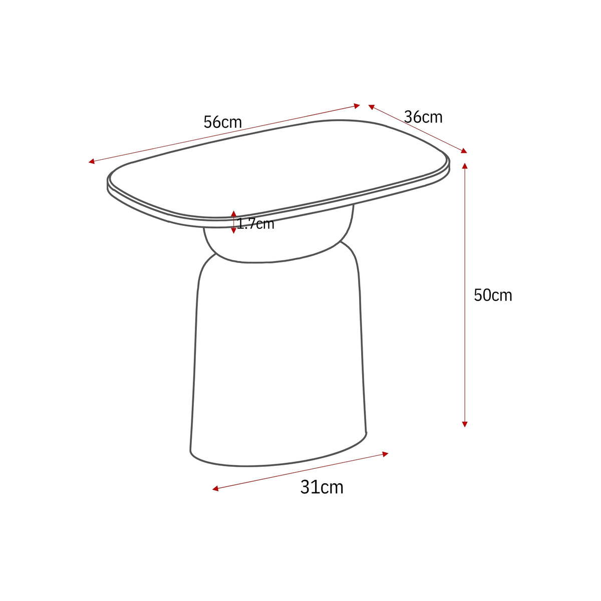 Bijzettafel Silva | 56 cm