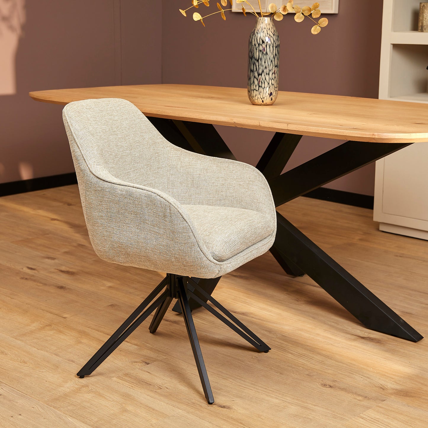 Eetkamerstoel Jens | Beige | Met armleuning