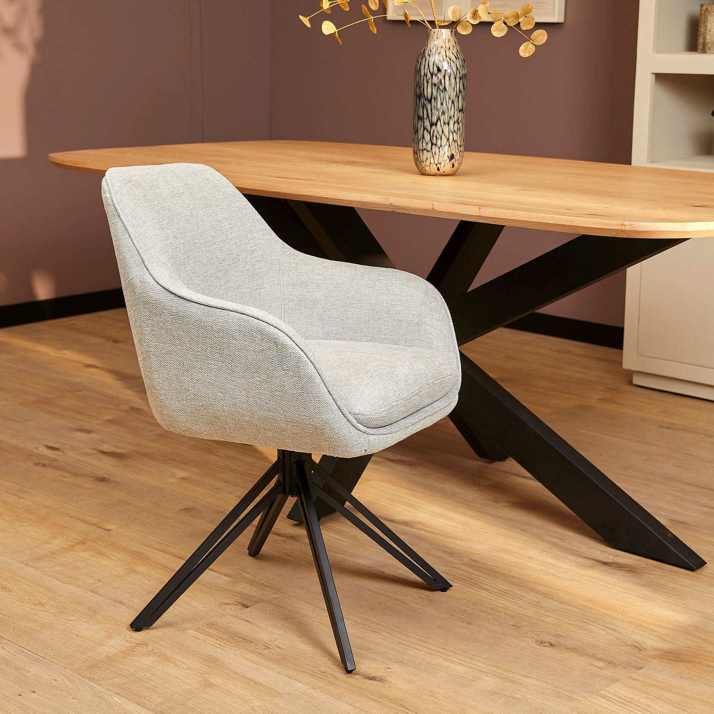 Eetkamerstoel Jens | Light Grey | Met armleuning