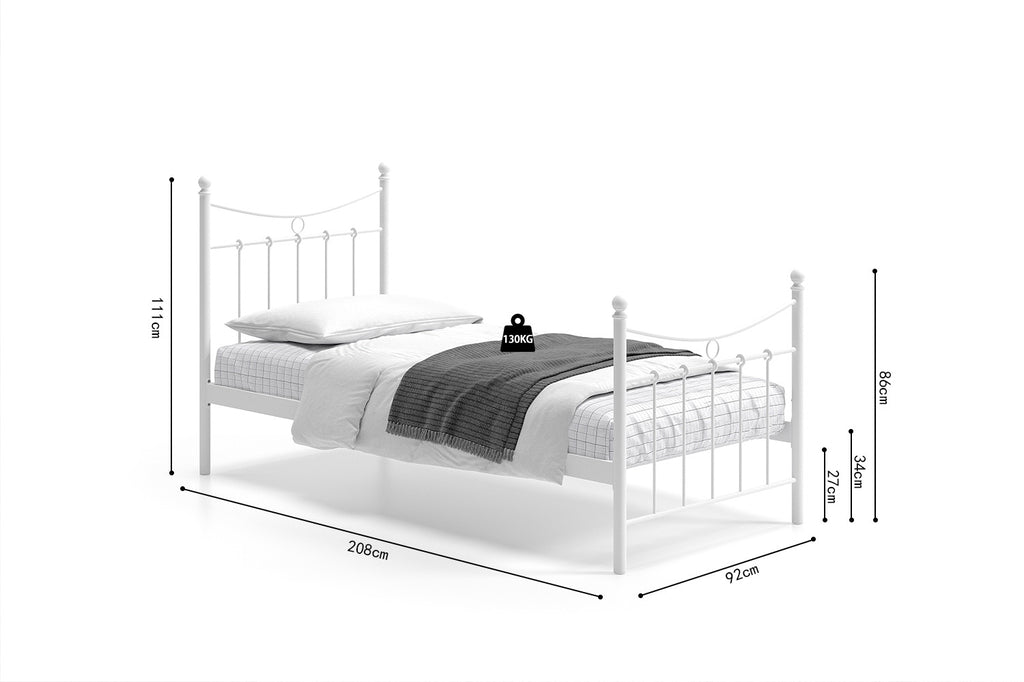 Bed Sacha 90x200 Wit