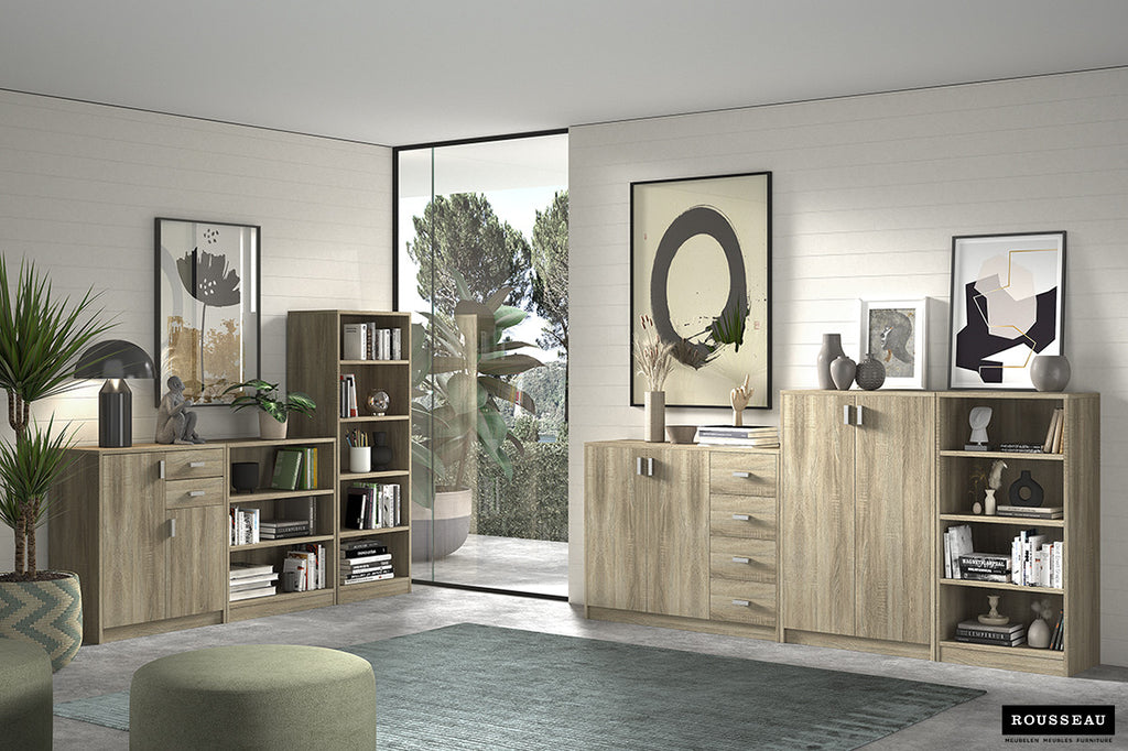 UITVERKOOP - Commode 'Space' met 2 deuren en 2 laden in Sonoma (1c)