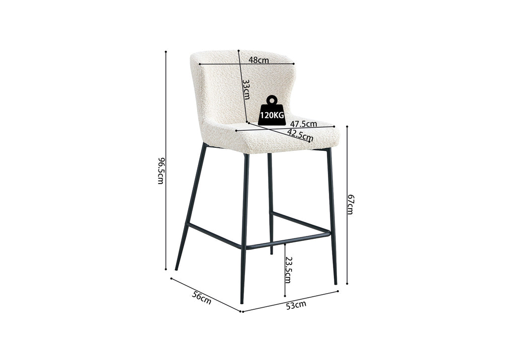 Counterstoel Lisa Bouclé Ecru