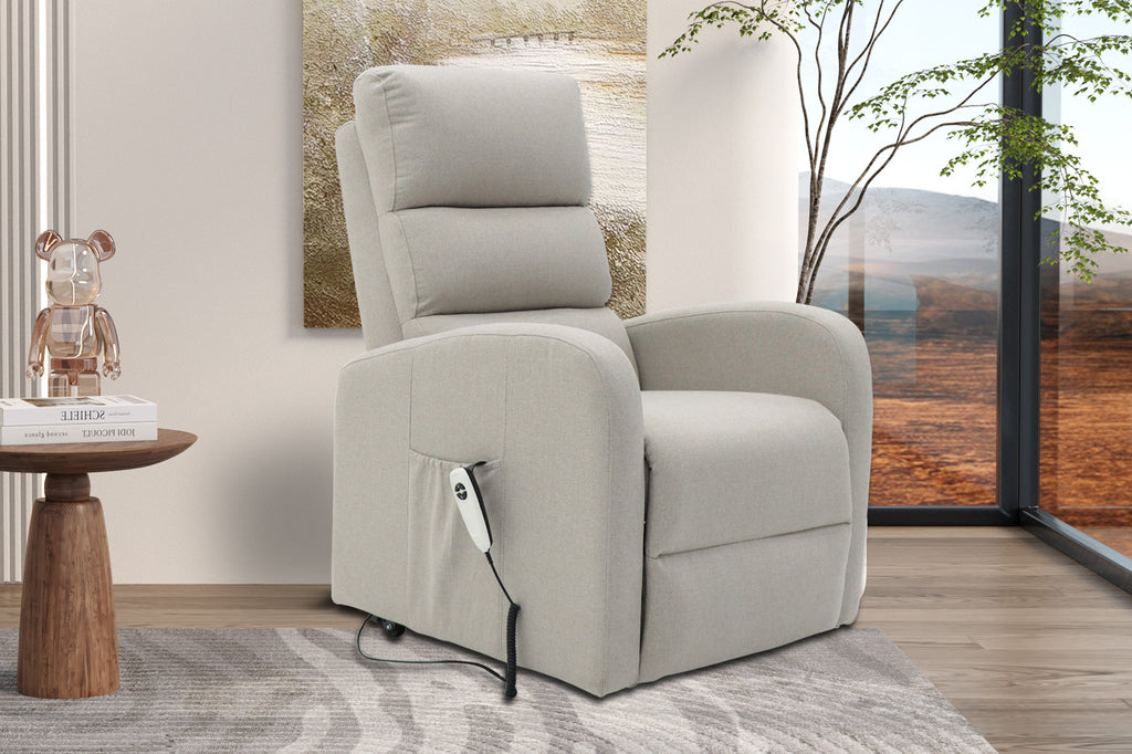 Relaxfauteuil Bruges Stof Lichtgrijs - Elektrisch