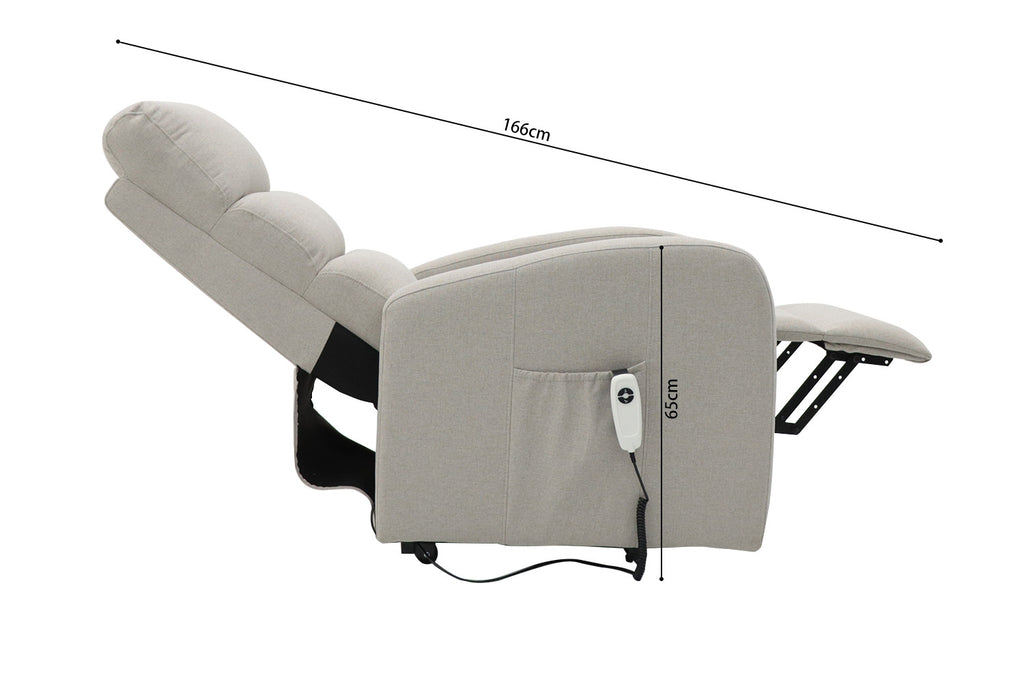 Relaxfauteuil Bruges Stof Lichtgrijs - Elektrisch