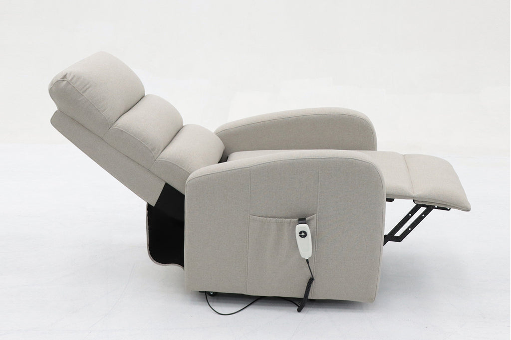 Relaxfauteuil Bruges Stof Lichtgrijs - Elektrisch