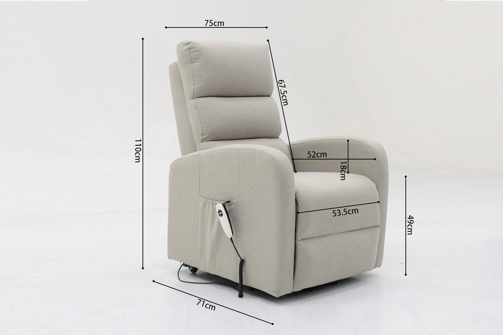 Relaxfauteuil Bruges Stof Lichtgrijs - Elektrisch