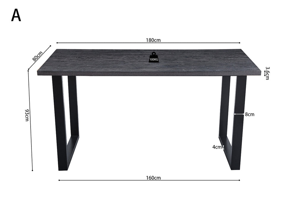 UITVERKOOP - Countertafel 'Alexander' 180 cm Decor Donkerbruin - H 93 cm (2c)