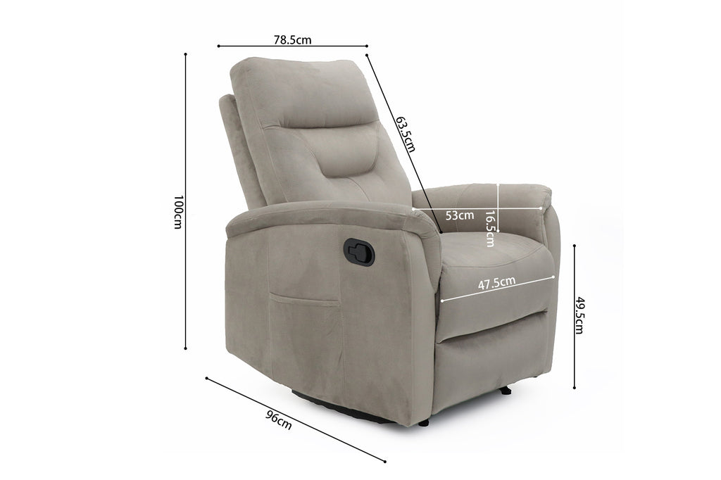 Relaxfauteuil Breda handmatig verstelbaar Stof Taupe