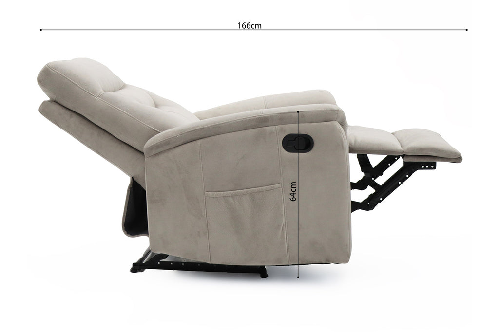 Relaxfauteuil Breda handmatig verstelbaar Stof Taupe