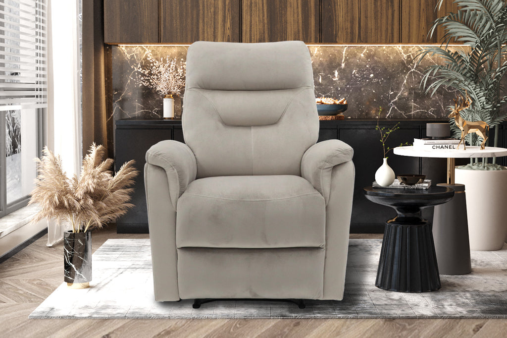 Relaxfauteuil Breda handmatig verstelbaar Stof Taupe