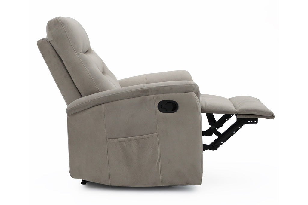 Relaxfauteuil Breda handmatig verstelbaar Stof Taupe