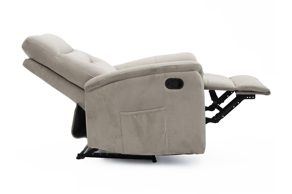 Relaxfauteuil Breda handmatig verstelbaar Stof Taupe