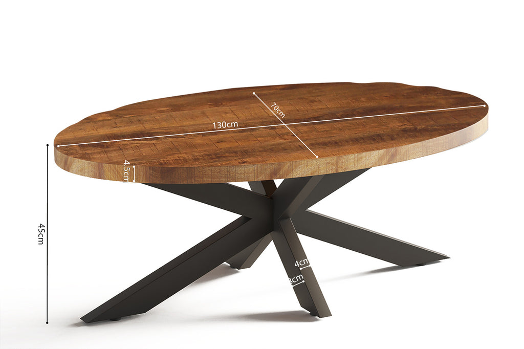 Salontafel 'Madeira' Ovaal Mango hout (1c)