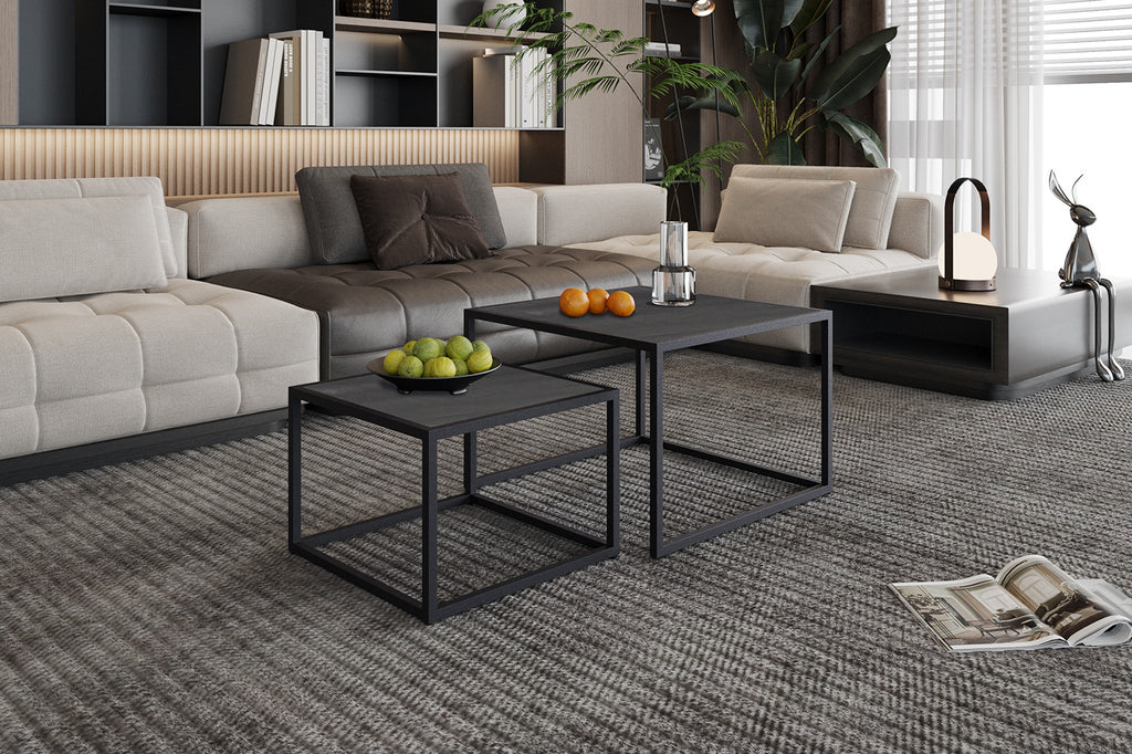 Salontafel 'Quinn' 2-Delig Mango Hout Zwart (1c)