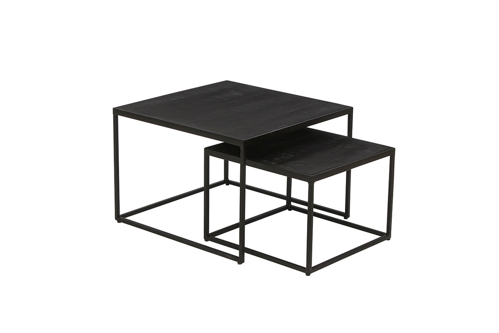 Salontafel 'Quinn' 2-Delig Mango Hout Zwart (1c)