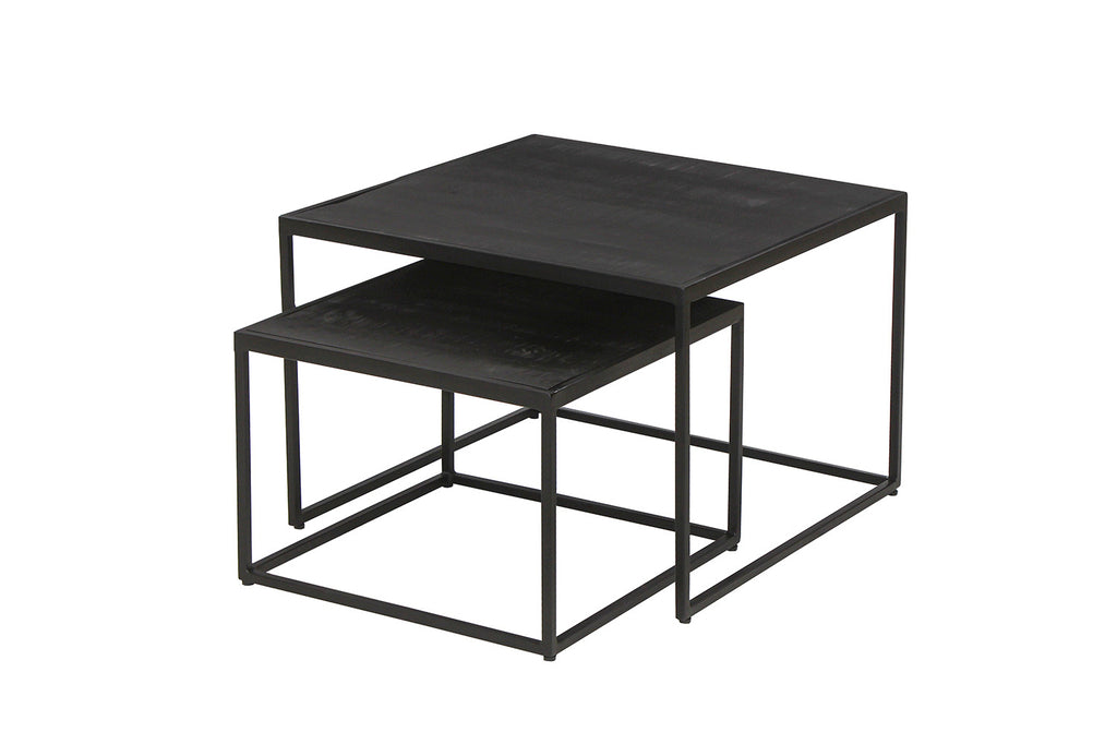 Salontafel 'Quinn' 2-Delig Mango Hout Zwart (1c)