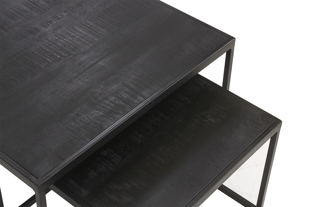 Salontafel 'Quinn' 2-Delig Mango Hout Zwart (1c)