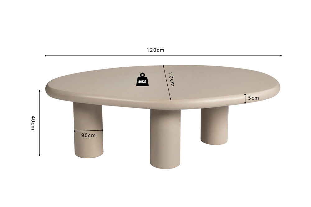 Salontafel Tavira 120 cm Cement Beige