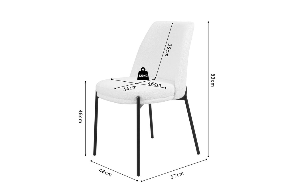 UITVERKOOP - Stoel Ella Stof Wit