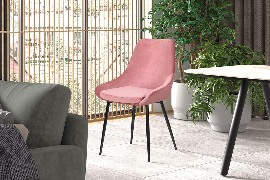 Eetkamerstoel Mirano Fluweel Roze