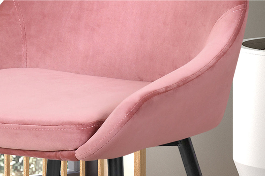 Eetkamerstoel Mirano Fluweel Roze