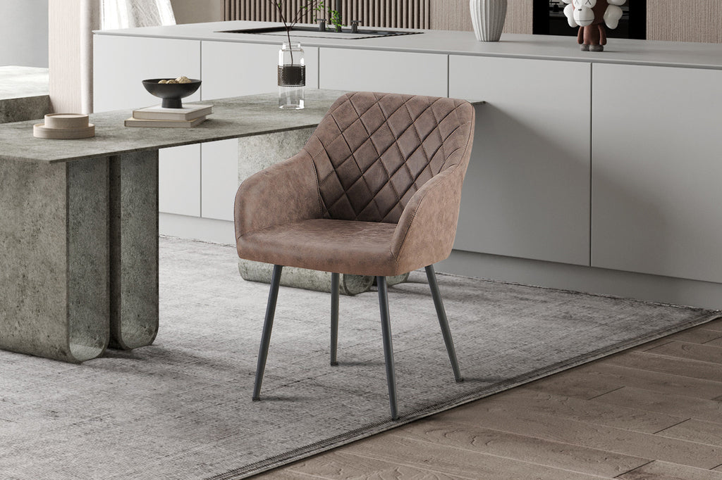 Stoel 'Peron' Micro fiber PU Bruin