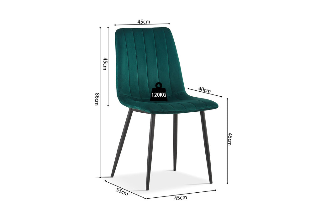 Eetkamerstoel Willis Velvet Groen