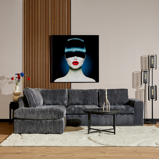 Canapé d'angle MySofa Teddy | Anthracite | Divan Gauche + 2,5 places | Garantie de 5 ans