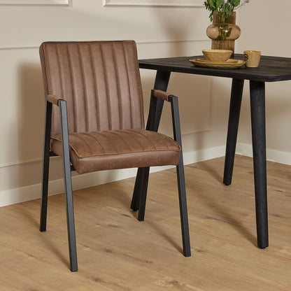Dining chair Tivoli Bull | Brown | With armrest