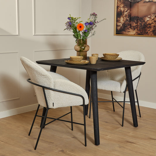 Table à manger Omaha Noir | 90 cm