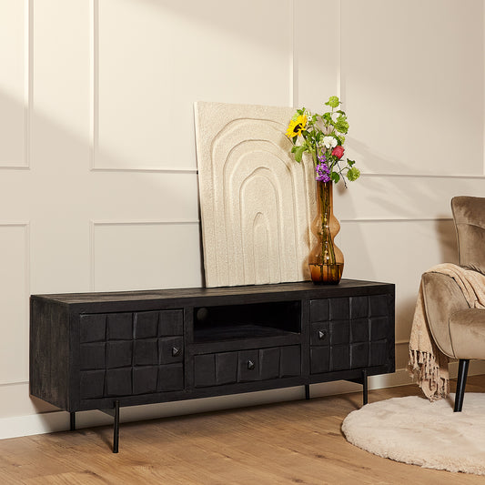 Meuble TV Brandy Noir | 150 cm