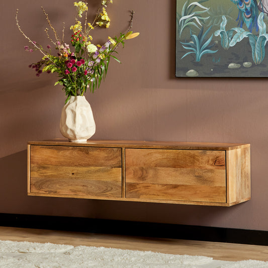 Meuble TV flottant Vision Naturel | 120 cm