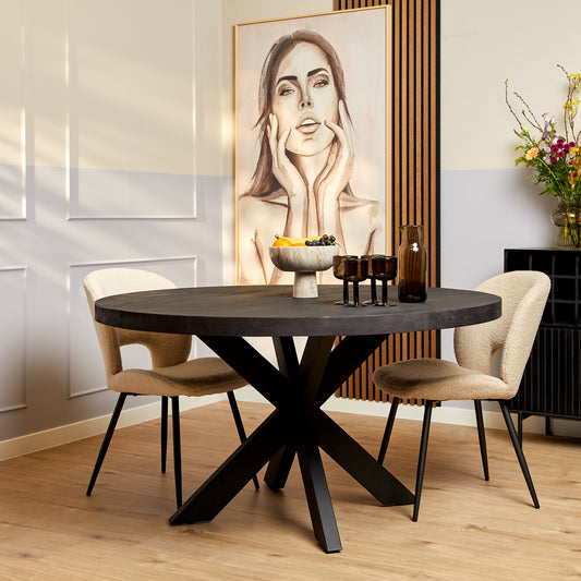 Table à manger Denver Noir | 130 cm | Autour